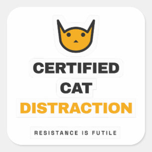 Certified Cat Distraction Funny Cat Sticker