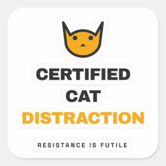 Certified Cat Distraction Funny Cat Sticker