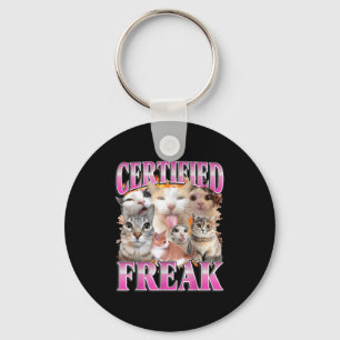 Certified cat graphic bootleg funny gen z humor  key ring