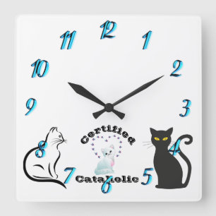 Certified Cataholic Square Wall Clock