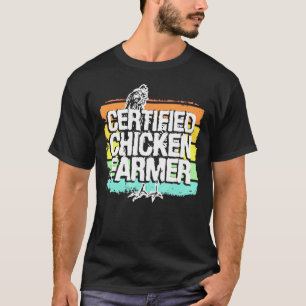 Certified Chicken Farmer Retro Vintage Chickens Lo T-Shirt