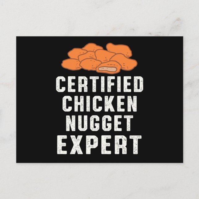 Certified Chicken Nugget Expert Chickens Fun Gift Postcard (Front)