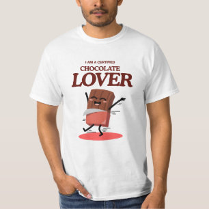 Certified Chocolate Lover Funny Chocolate Design T-Shirt