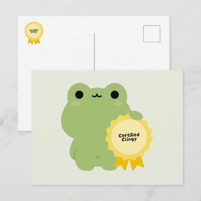 Certified Clingy Frog Holiday Postcard (Front/Back)