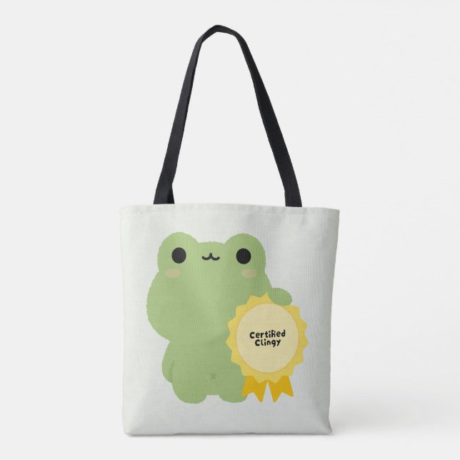 Certified Clingy Frog Tote Bag (Back)
