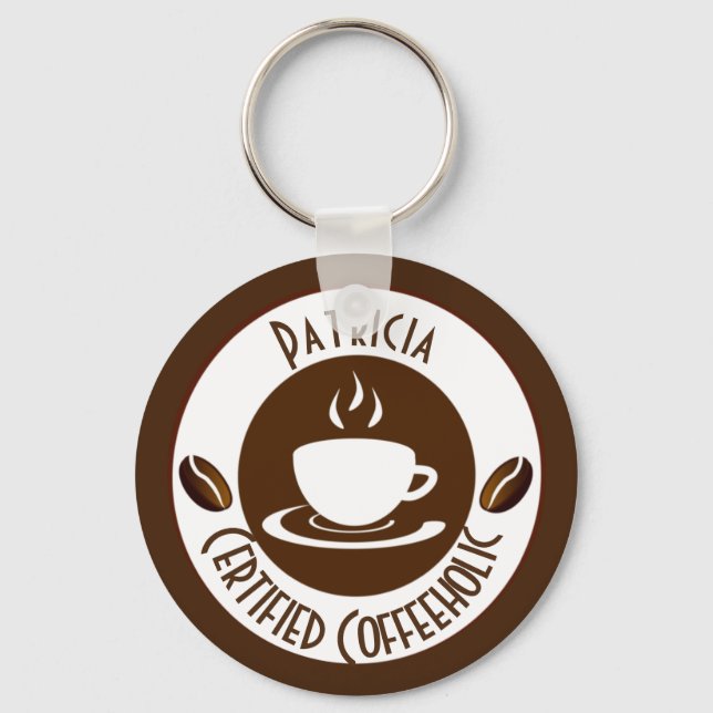 Certified CoffeeHolic Stamp Classic  Key Ring (Front)