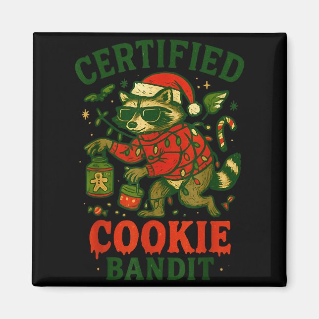 Certified Cookie Bandit, Funny Christmas Lights Ra Magnet (Front)