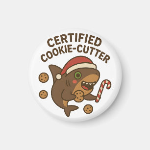 Certified Cookie-Cutter Funny Christmas Shark Pun Magnet