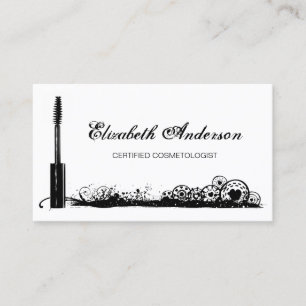 Certified Cosmetologist Black and White Mascara Business Card