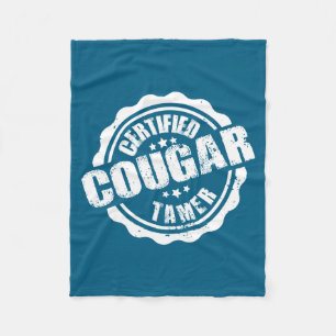 Certified Cougar Tamer Funny Mens Cougar Tamer Fleece Blanket