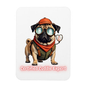 Certified Cuddle Expert Fridge Magnet – Cute Pug