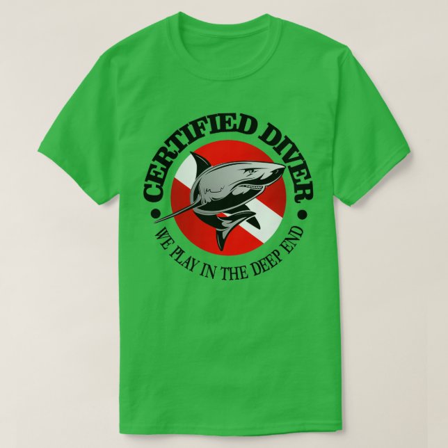 Certified Diver rd shark T-Shirt (Design Front)