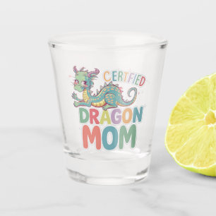Certified dragon mom colorful design shot glass