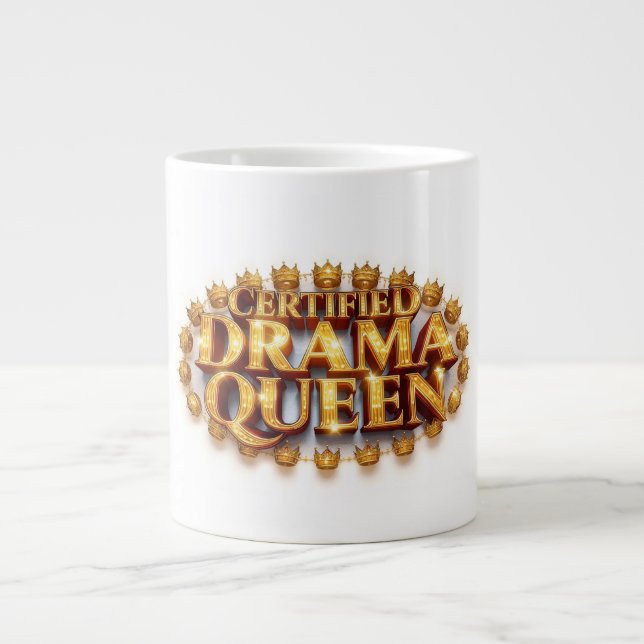 Certified Drama Queen Large Coffee Mug (Front)