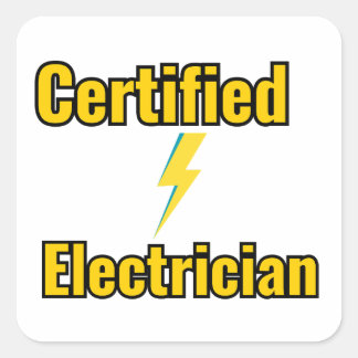 Certified Electrician Lightning Bolt Sticke Square Sticker