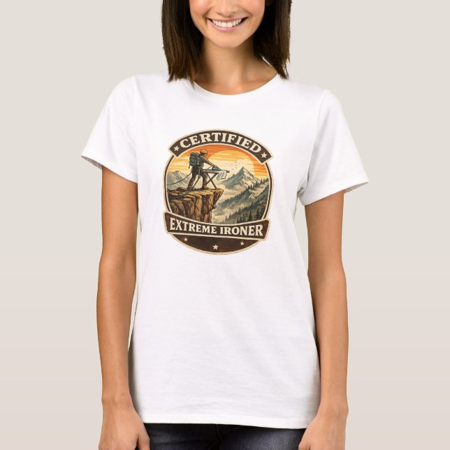 Certified Extreme Ironer Vintage Mountain TShirt  (Front)