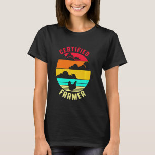 Certified Farmer Chicken Retro Cute Rooster Chick T-Shirt