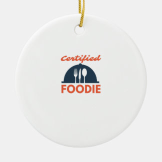 Certified foodie ceramic ornament
