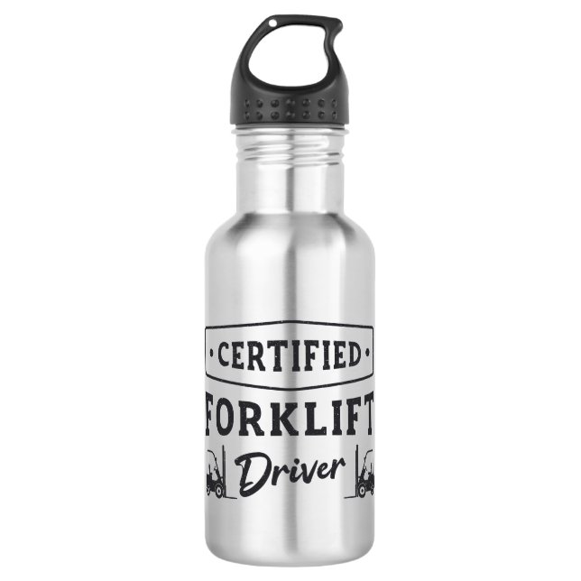 Certified Forklift Driver Forklift Operator Truck 710 Ml Water Bottle (Front)