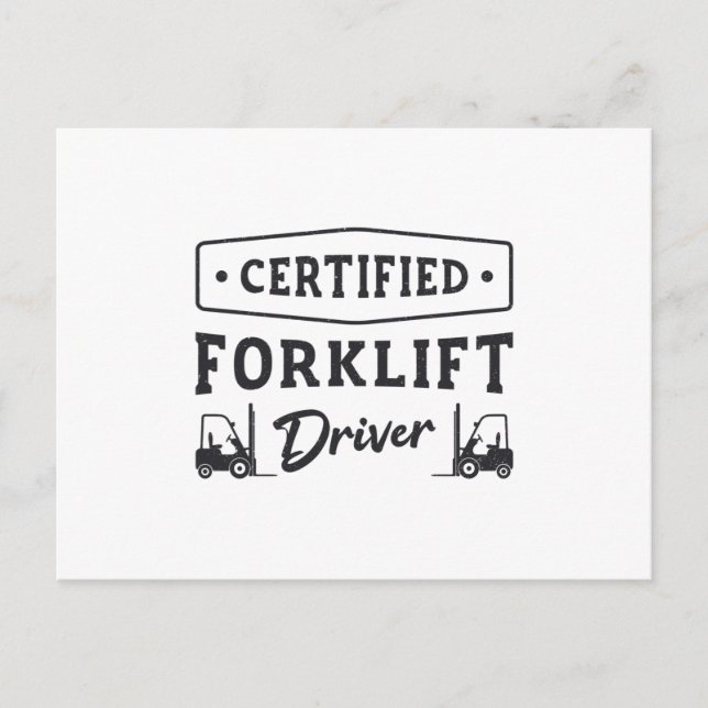 Certified Forklift Driver Forklift Operator Truck Postcard (Front)