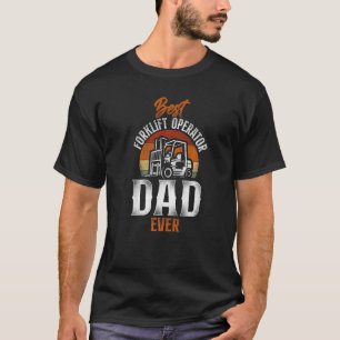Certified Forklift Truck Operator Dad Father Retro T-Shirt
