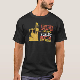 Certified Forklift Truck Operator Dad Father Vinta T-Shirt