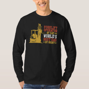 Certified Forklift Truck Operator Dad Father Vinta T-Shirt