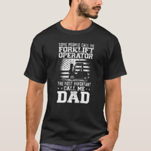 Certified Forklift Truck Operator Dad Father Vinta T-Shirt