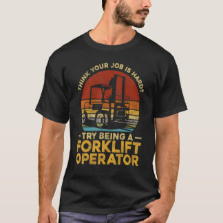 Certified Forklift Truck Operator Vintage Retro Th T-Shirt