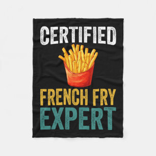 Certified French Fry Expert Trump Fast Food Lover Fleece Blanket