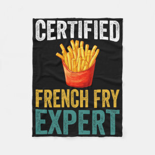 Certified French Fry Expert Trump Fast Food Lover Fleece Blanket
