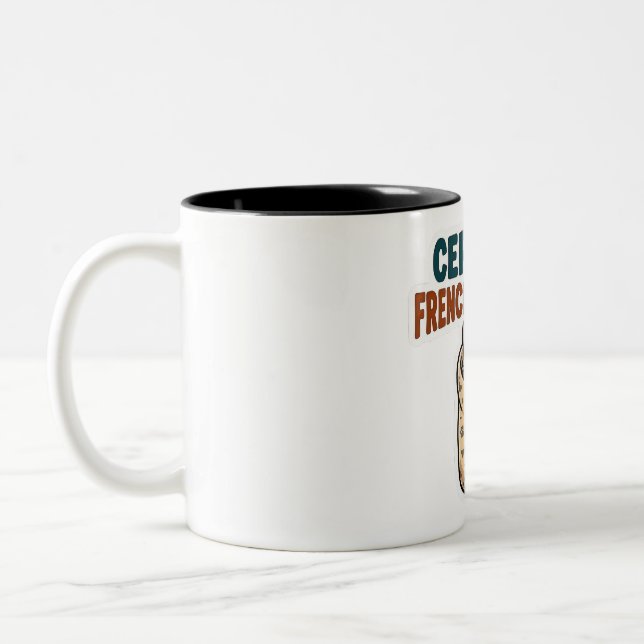 Certified Frenchie Burrito Sticker Two-Tone Coffee Mug (Left)