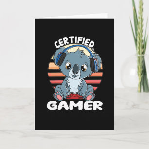 Certified Gamer Cute Koala Card