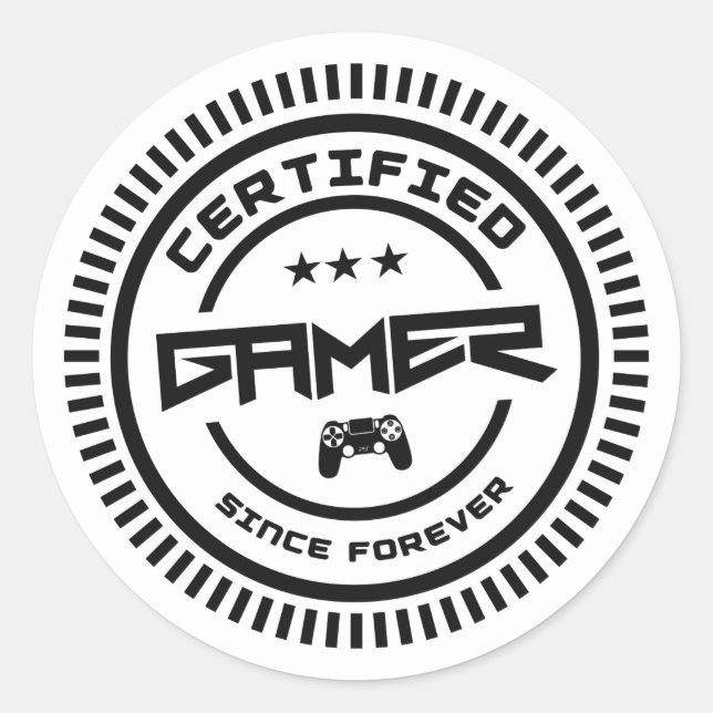 Certified Gamer Stickers (Front)