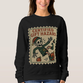 Certified Gift Hazard Skeleton Elf Women’s Sweatshirt