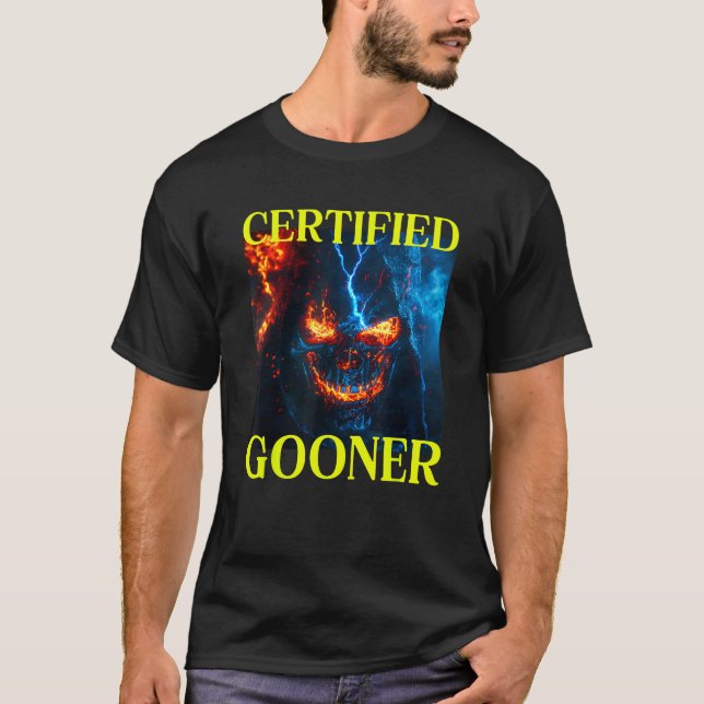 Certified Gooner Cringe Hard Skeleton Meme  T-Shirt (Front)