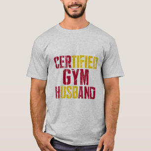 Certified Gym Husband red and Yellow design T-Shirt
