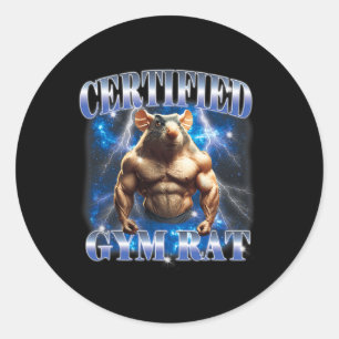 Certified Gym Rat Meme Fitness Bodybuilding Gym Lo Classic Round Sticker