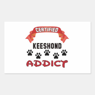 Certified Keeshond Addict Rectangular Sticker