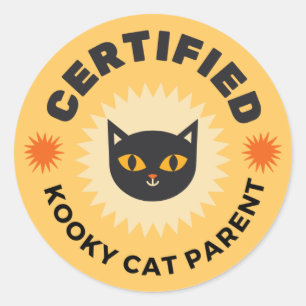 CERTIFIED  KOOKY CAT PARENT CLASSIC ROUND STICKER