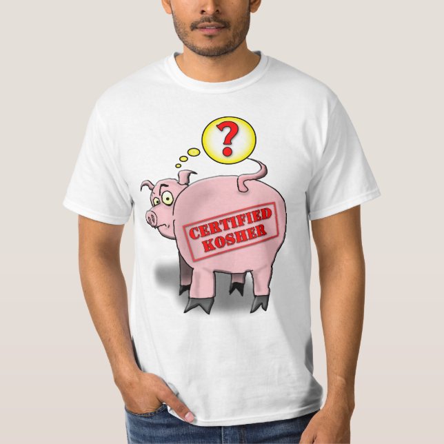Certified Kosher Pig Cartoon T-Shirt (Front)