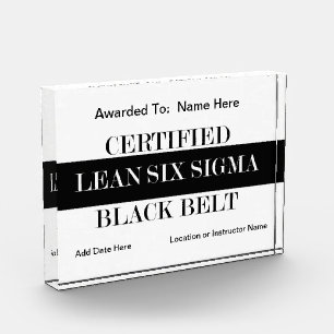 Certified Lean Six Sigma Black Belt Award Photo Block