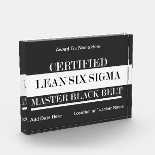 Certified Lean Six Sigma Master Black Belt Award Photo Block