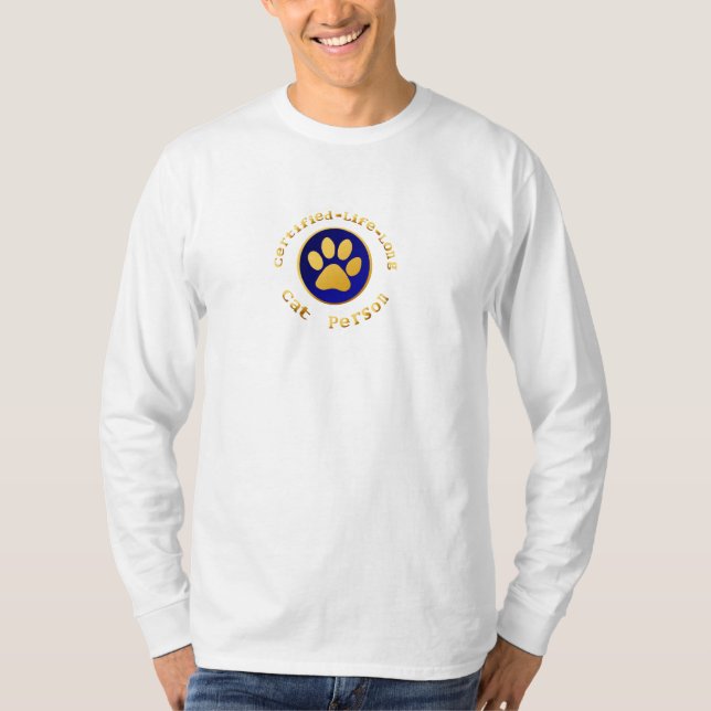 Certified-Life-Long Cat Person T-Shirt (Front)