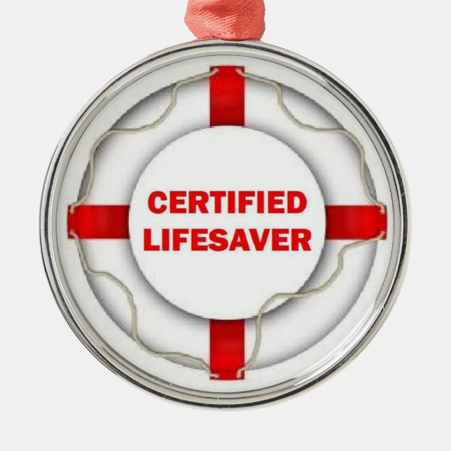 Certified Lifesaver Metal Tree Decoration (Front)