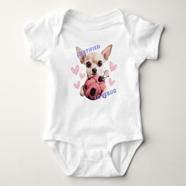 Certified Lovebug Chihuahua  Baby Bodysuit (Front)
