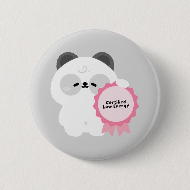 Certified Low Energy Panda 6 Cm Round Badge (Front)