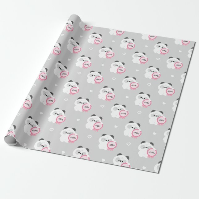 Certified Low Energy Panda Wrapping Paper (Unrolled)