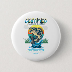 Certified Master Baiter Funny Fishing 6 Cm Round Badge