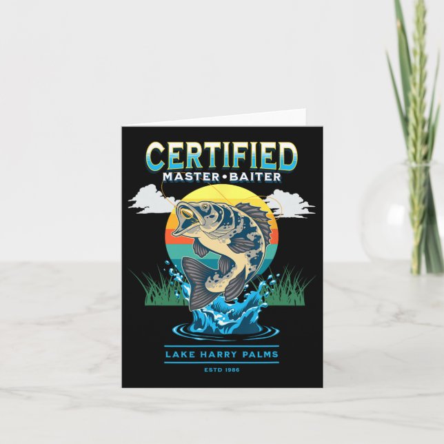 Certified Master Baiter Funny Fishing  Card (Front)